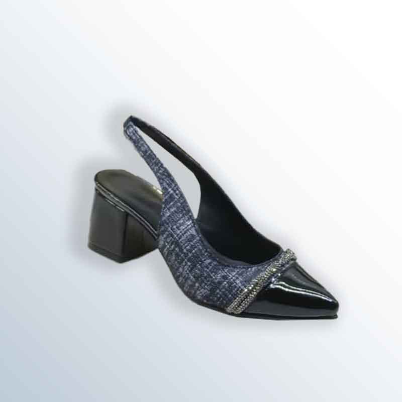 Elegant High-Heel Pump with Open Back and Pointed Toe