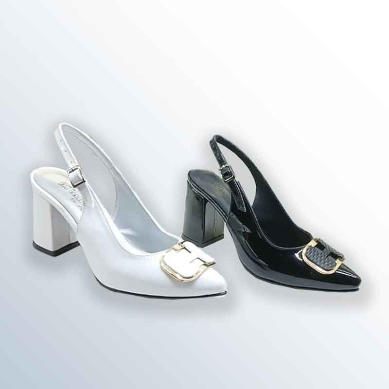 Elegant High-Heel Pump with Open Back and Pointed Toe