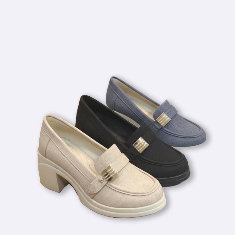 Women’s Denim Block Heel Loafers