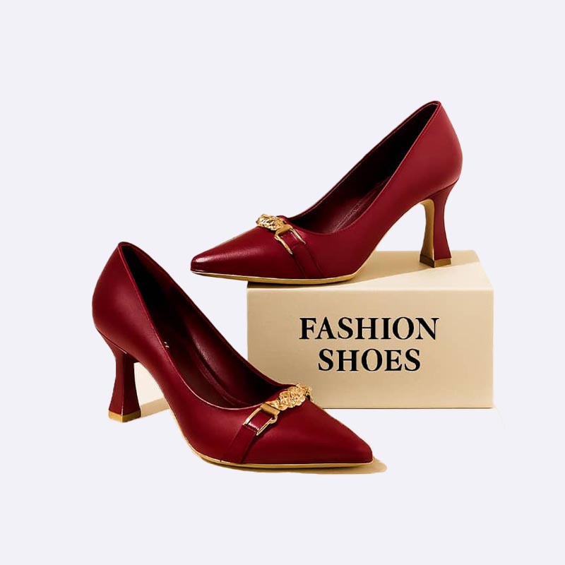 Women's Elegant Chain-Detail High Heel Pumps