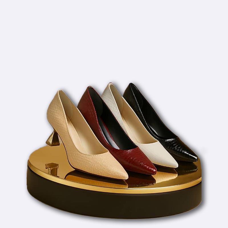 Elegant Textured Pointed-Toe Heels