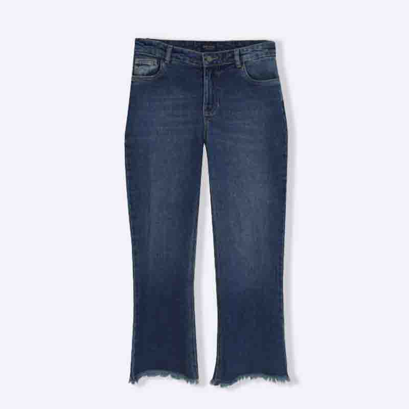 Women's Kick-Flare Jeans with Raw Hem