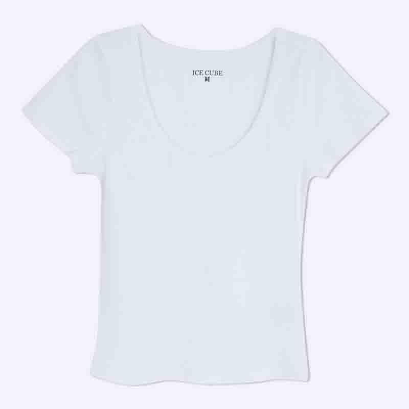 Women's Blouse with a Wide Round Neck