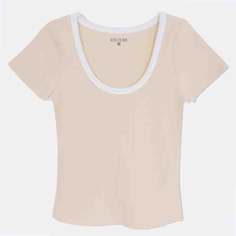 Women's Blouse with a Wide Round Neck