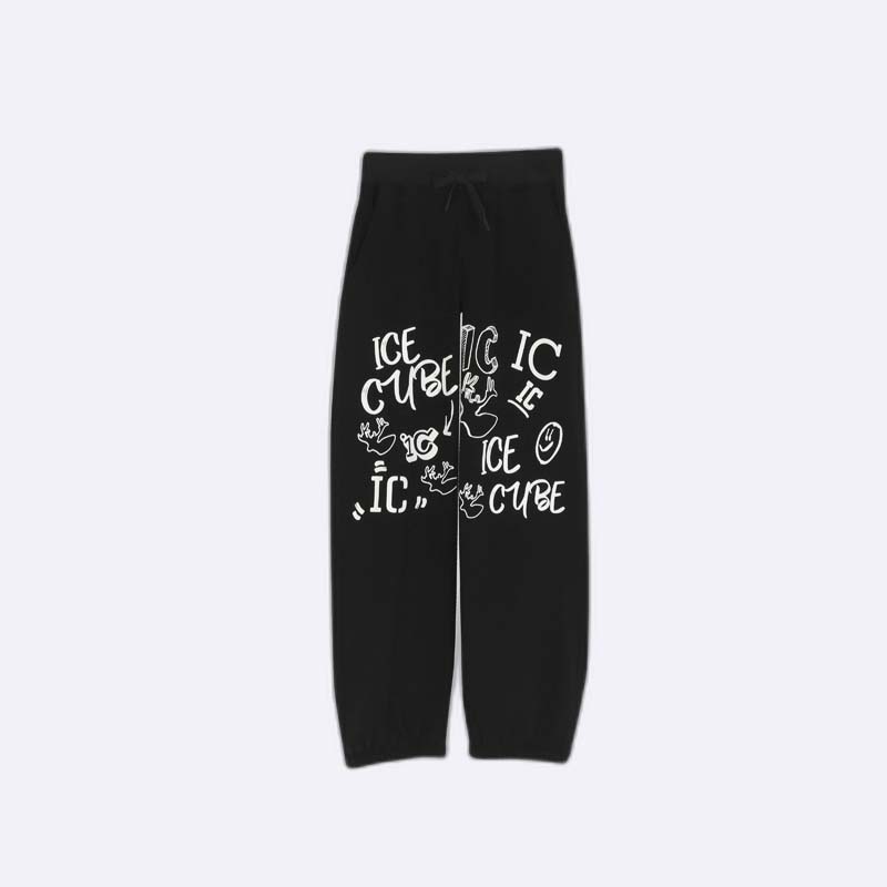 Boys' Black Graphic Print Sweatpants