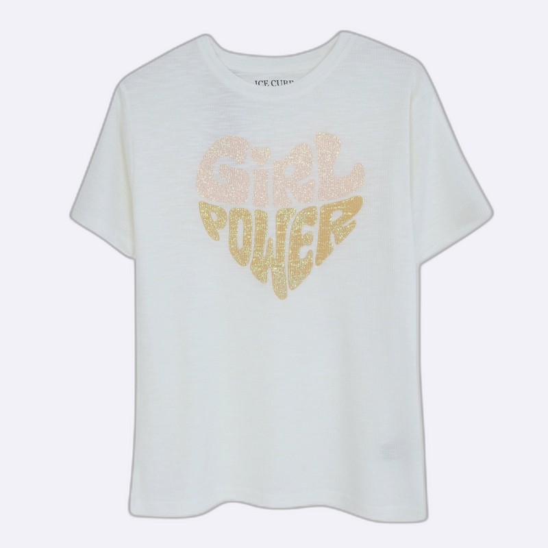 "Girl" Embellished Heart Graphic T-Shirt
