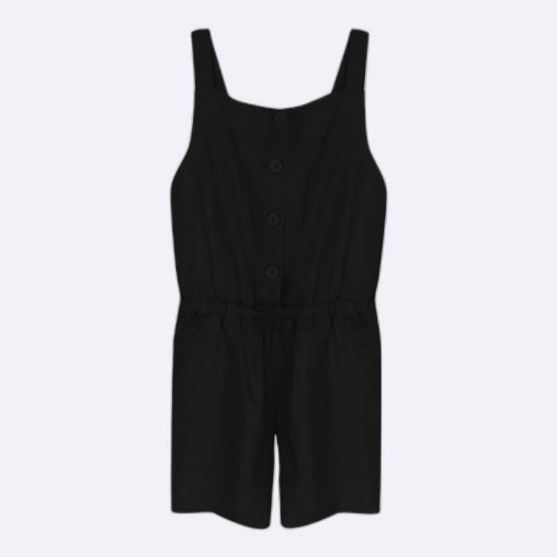 Girls Button-front short jumpsuit