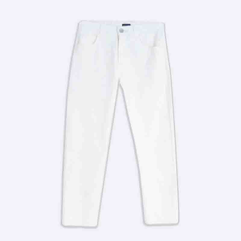 Men's White Stretch Cotton Pants