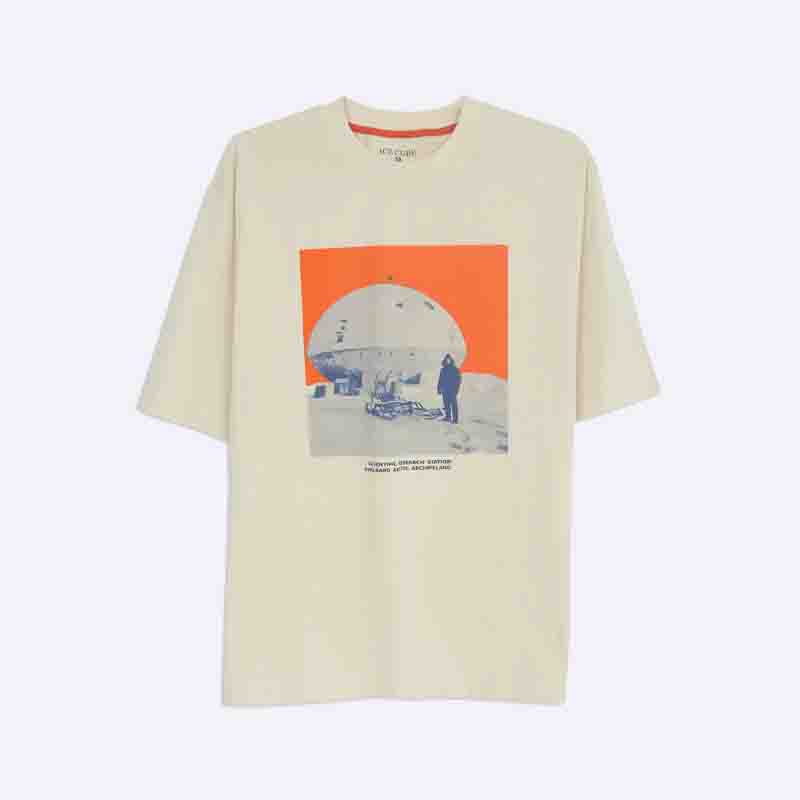 Men's White Graphic T-Shirt