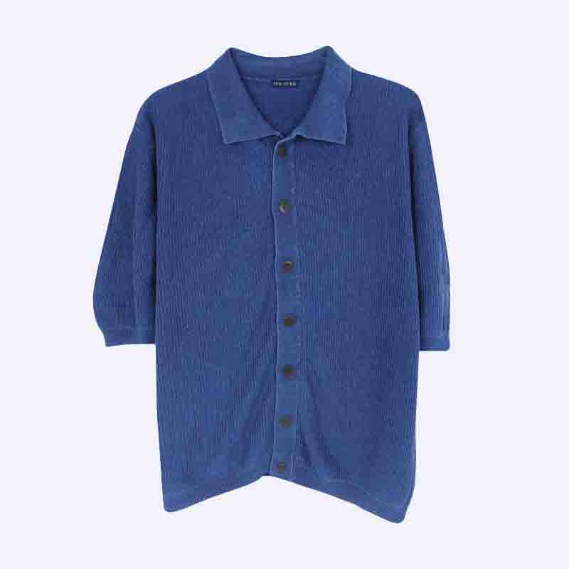 Men's Button-Through Knit Polo Shirt