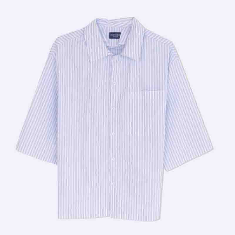 Men's Casual Camp Collar Stripe Shirt