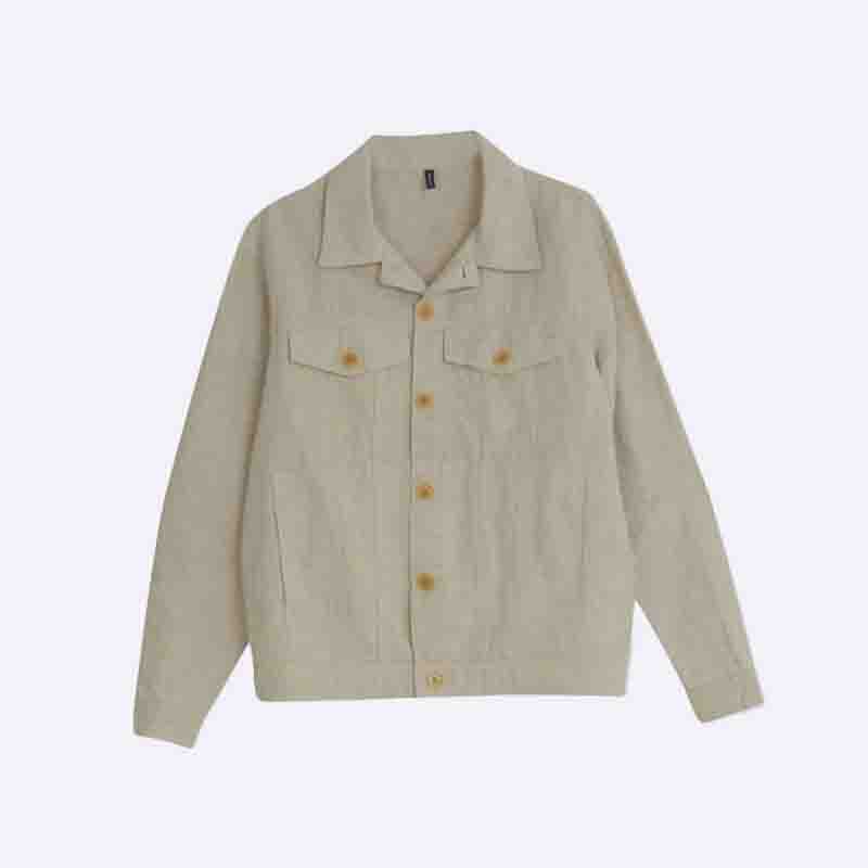 Men Linen Blend Casual Jacket