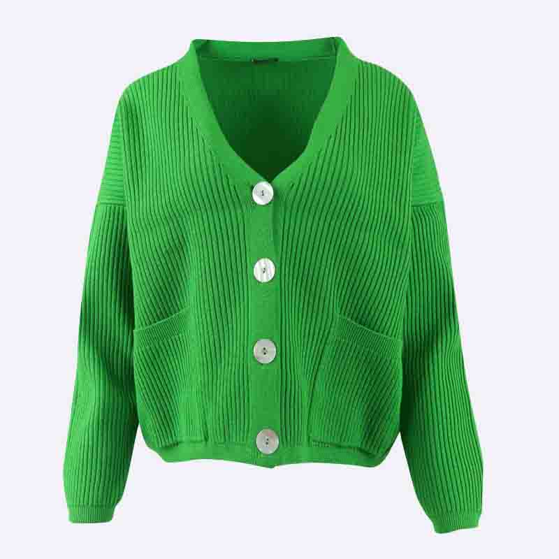 Women's Cropped V-Neck Cardigan