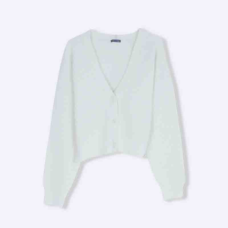 Ribbed Knit Cropped Cardigan