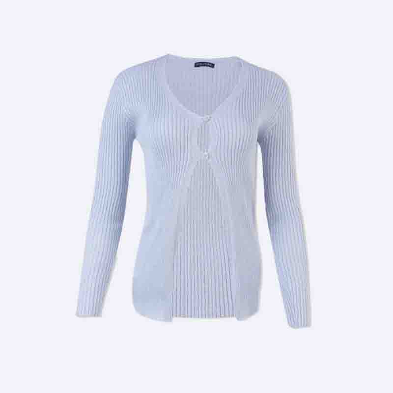 Women's Ribbed V-Neck Cardigan