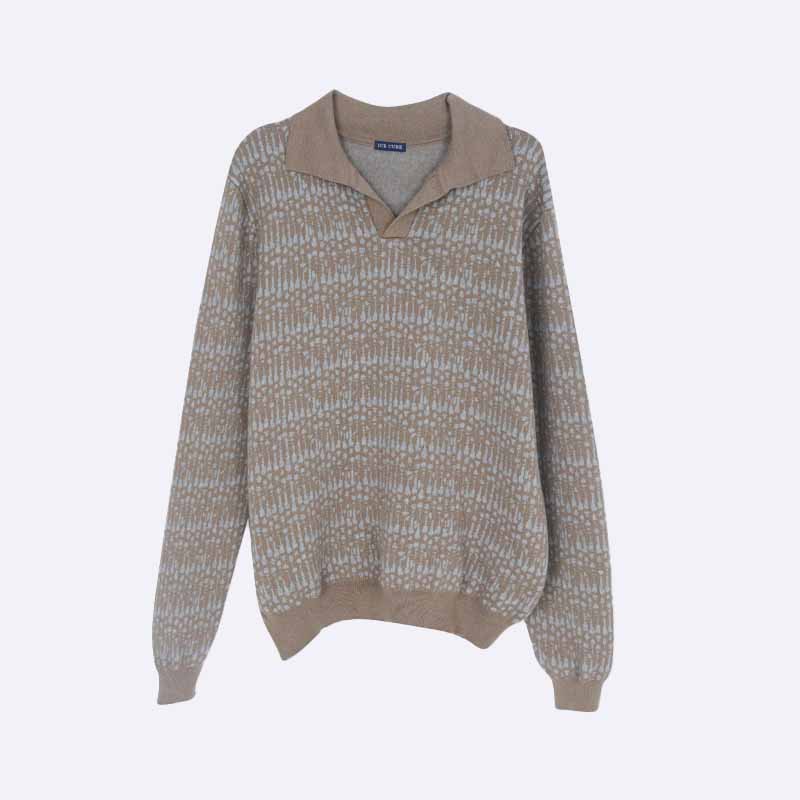 Men's Collared Patterned Sweater