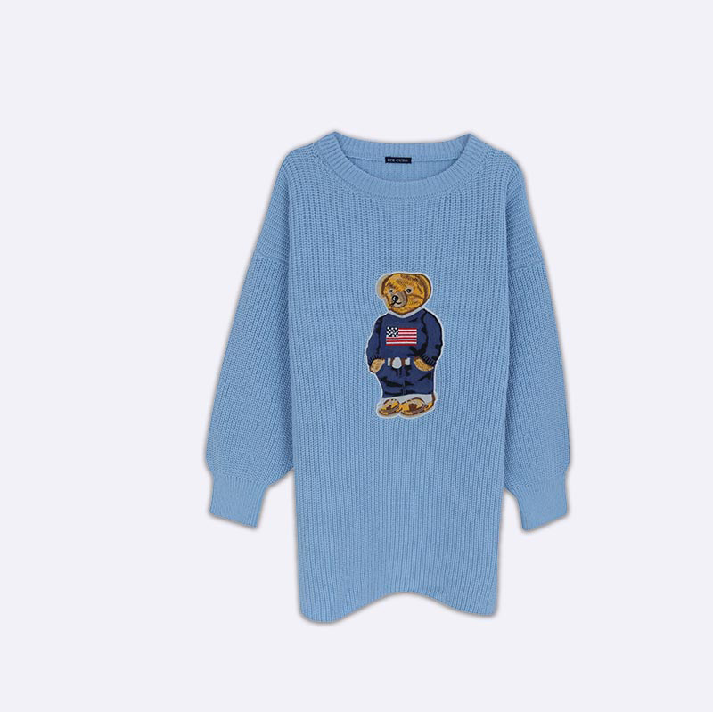 Oversized Bear Graphic Knit Pullover