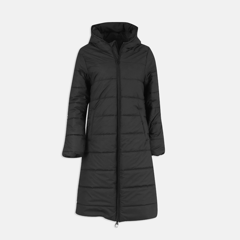Long water-repellent puffer jacket