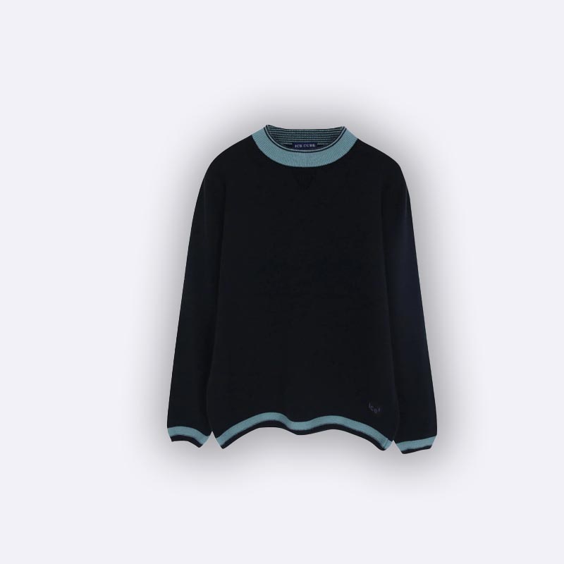 Boys’ Long Sleeve Sweater with Contrast Details