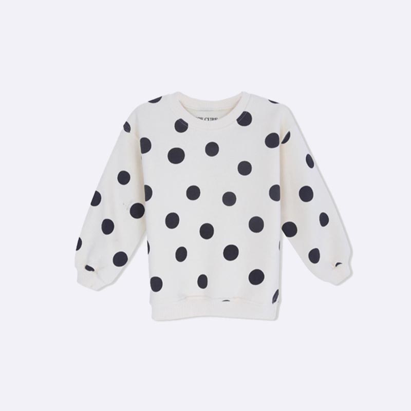 Girls' Classic Polka Dot Crewneck Sweater