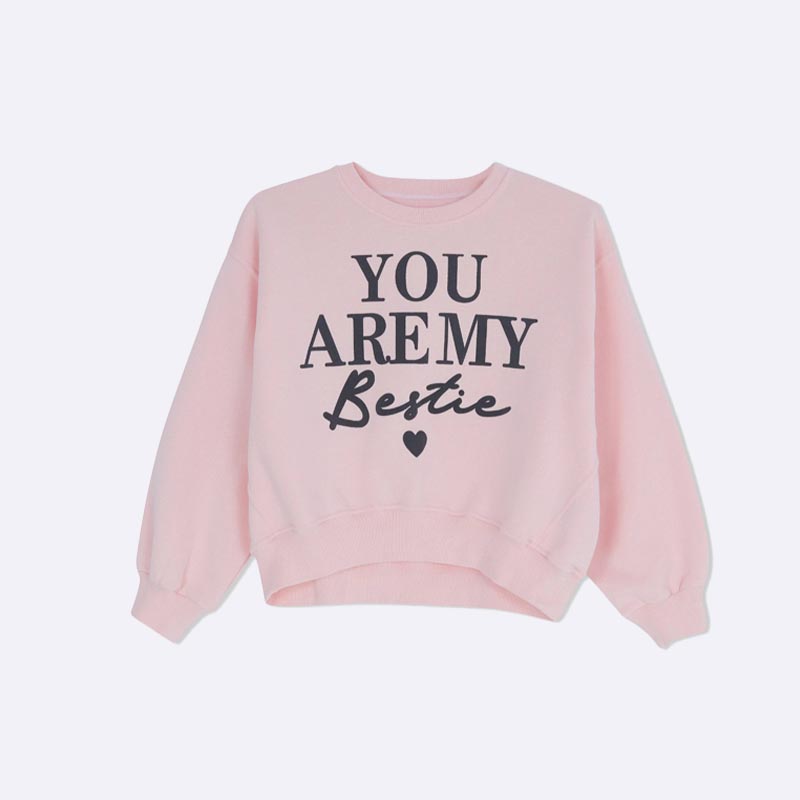 Cotton Blend Pullover Sweater with Graphic for Girls