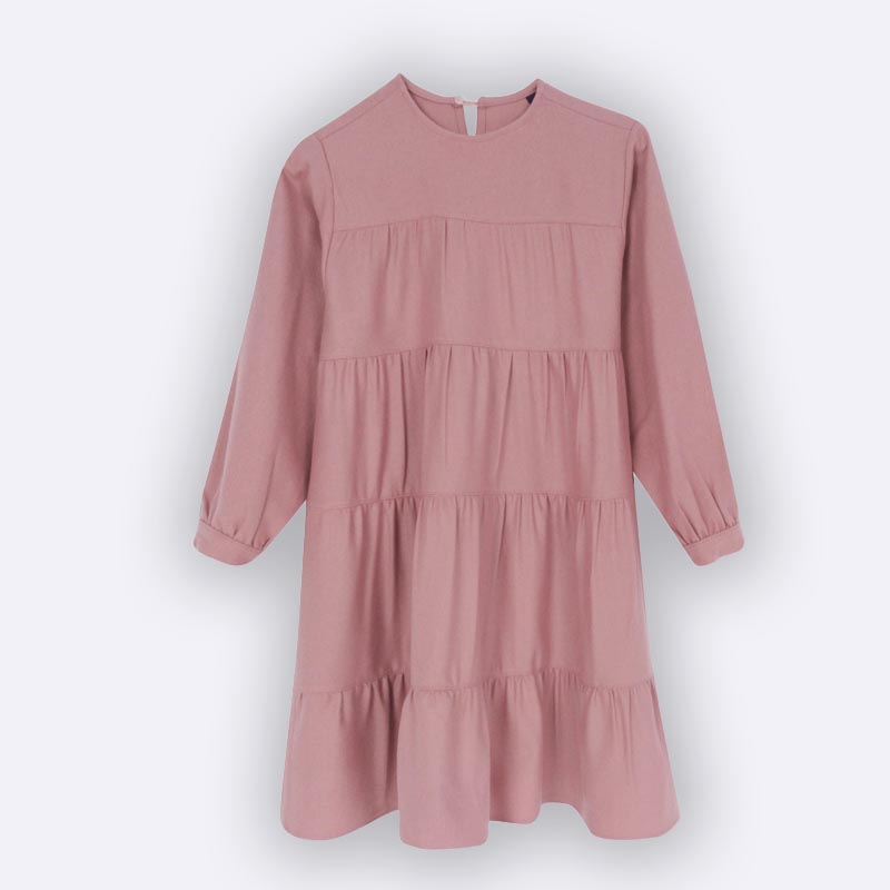 Girls' Tiered Long-Sleeve Dress