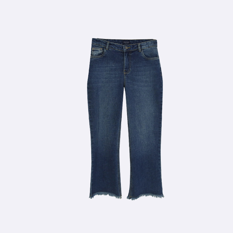 Stretch Cotton Straight Leg Jeans in
