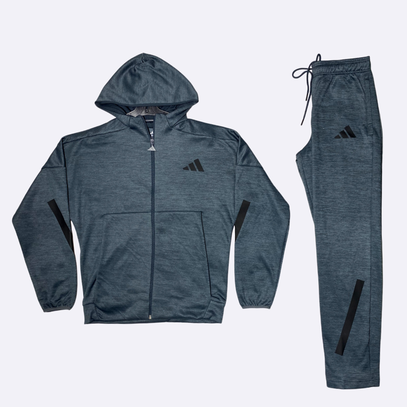 Adidas Men's Melange Tracksuit with Full-Zip Hoodie