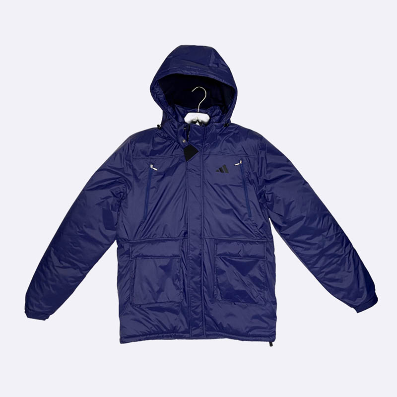 Navy Blue Hooded Puffer Jacket