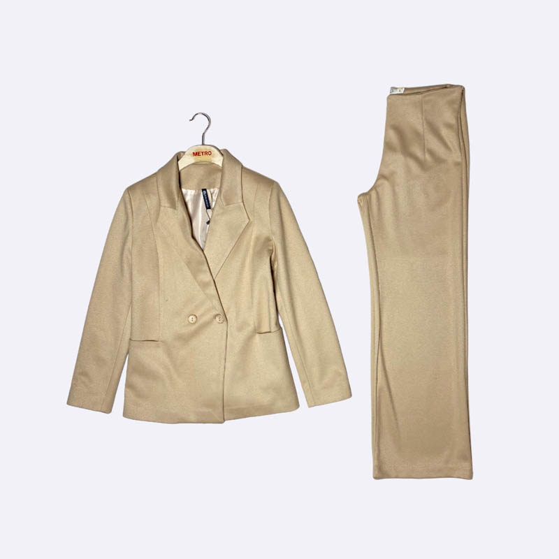 Women's Double-Breasted Blazer Suit Set