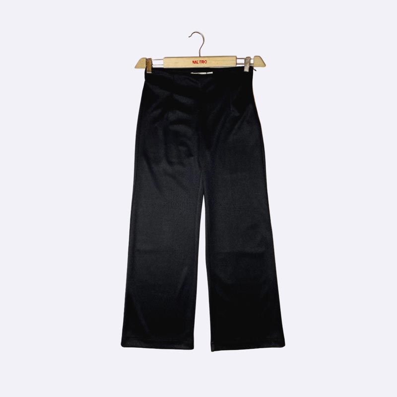 Women's Black High-Waist Wide-Leg Trousers