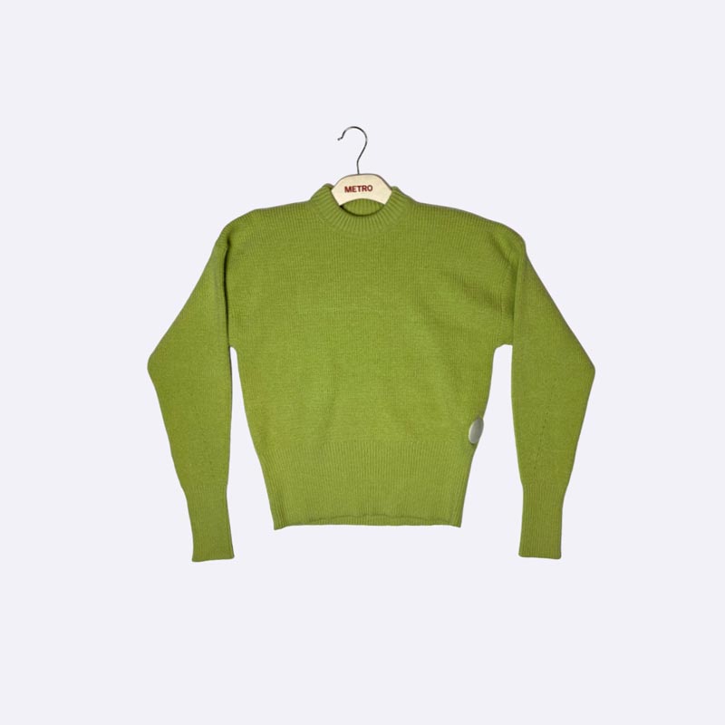 Women's Cropped Mock Neck Knit Sweater