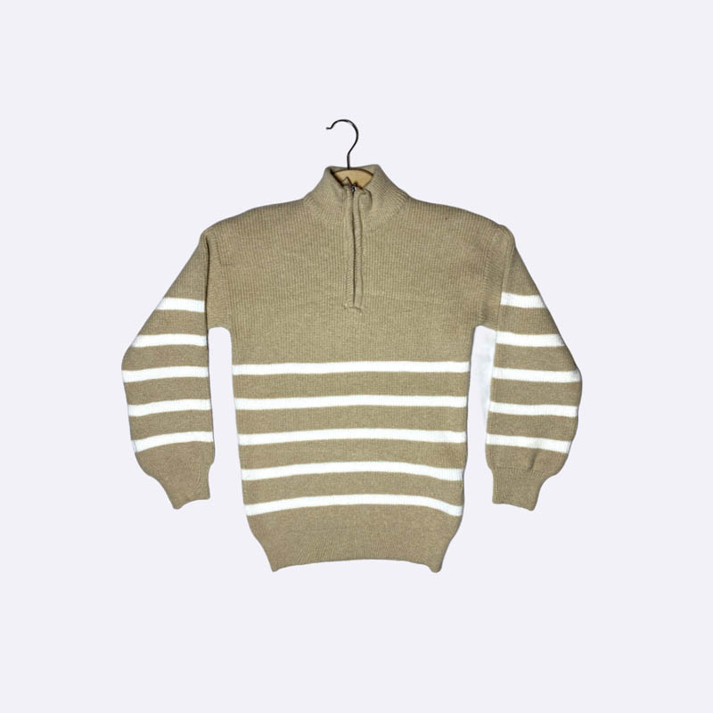 Women's Striped Half-Zip Knit Sweater