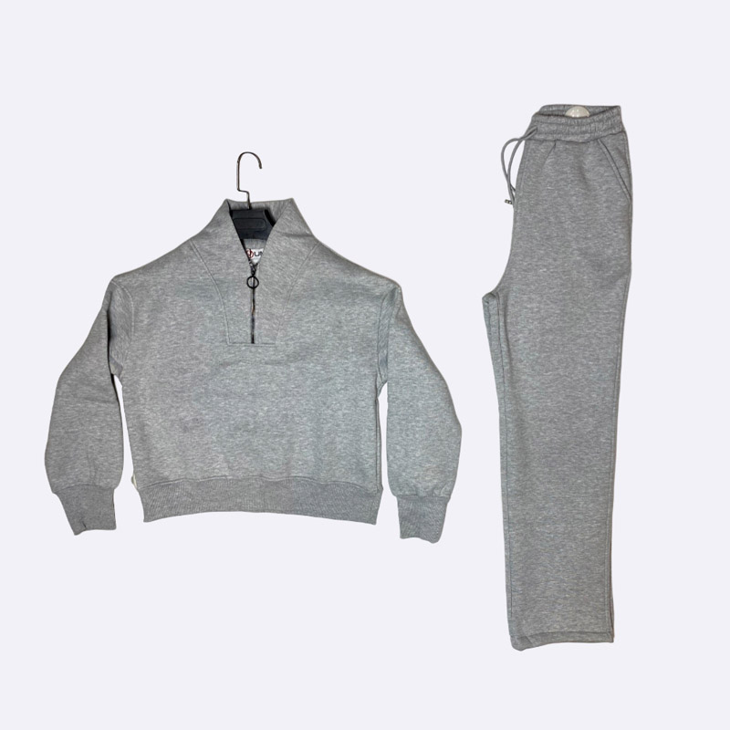 Quarter-Zip Sweatshirt and Sweatpants Set