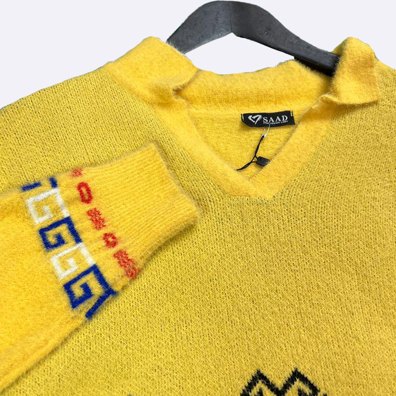 Vintage Yellow Patterned Knit Sweater