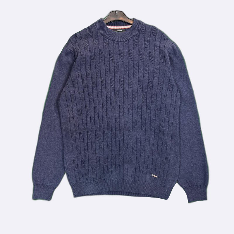 Textured Knit Crewneck Sweater