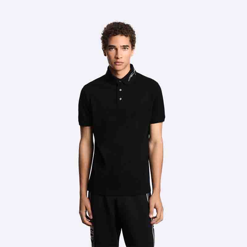 Men's Ribbed Collar Polo Shirt