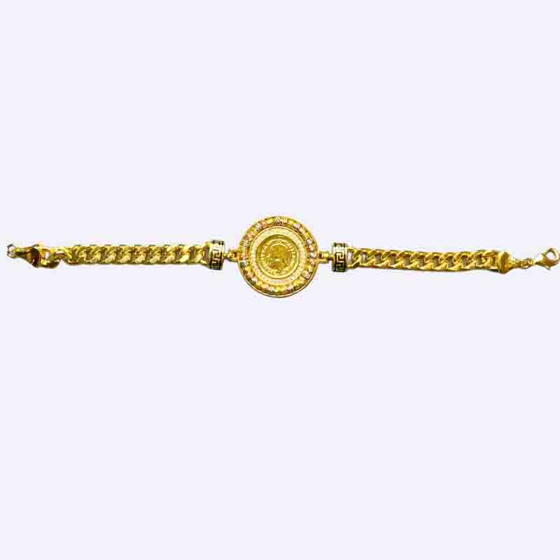 Coin Accent Cuban Chain Bracelet