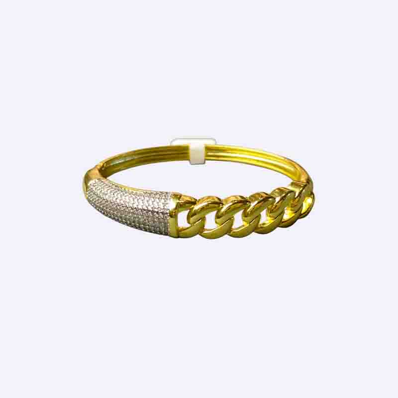 Half Cuban Chain Pave Bangle