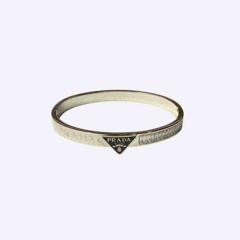 Prada Triangle Logo and Crystal Bangle