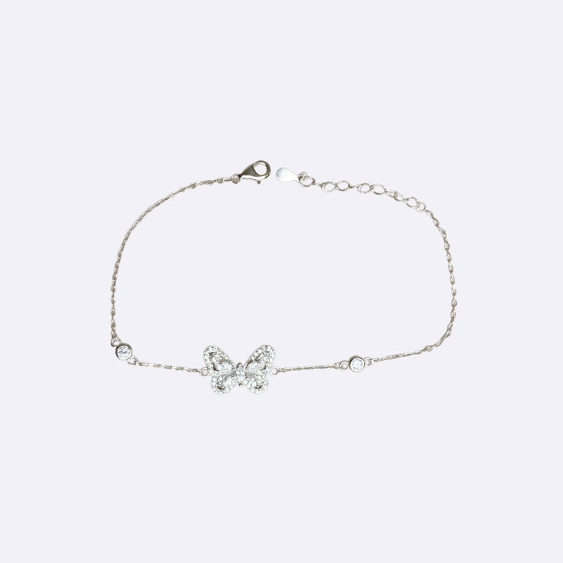 Pave Butterfly Chain Bracelet