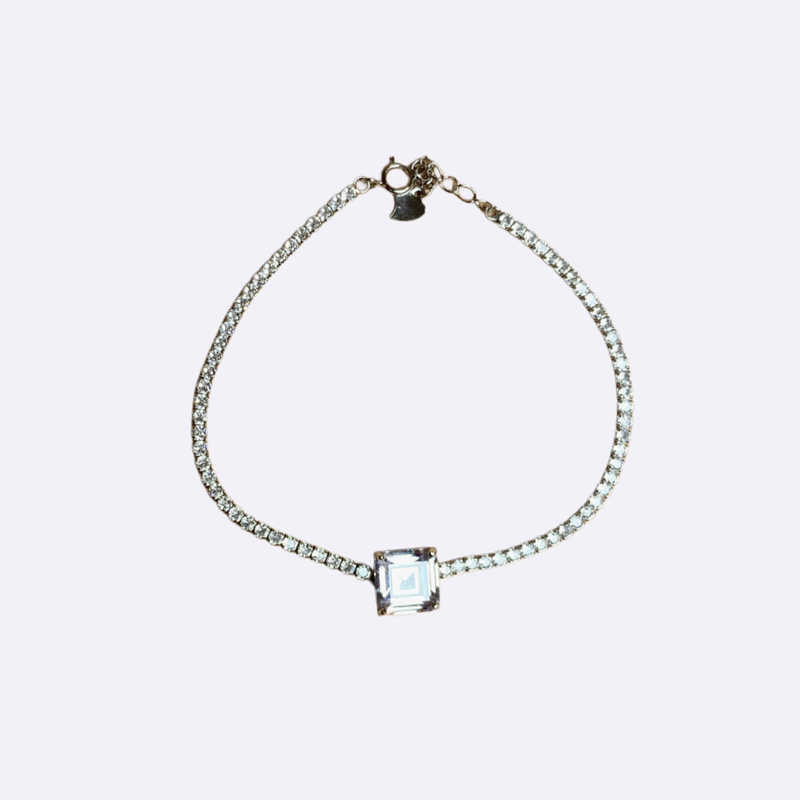 Women's Tennis Bracelet with Central Gemstone