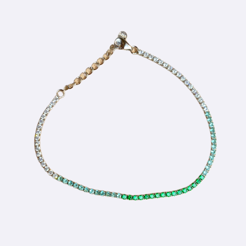 Multi-Color Graduated Gemstone Tennis Bracelet