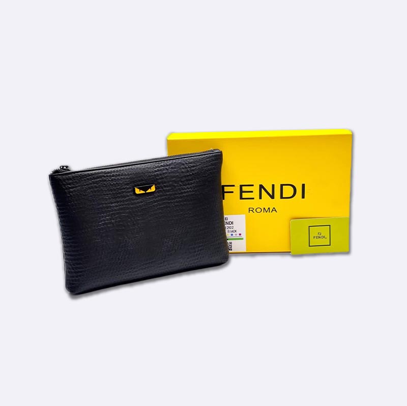 Fendi Roma Leather Clutch