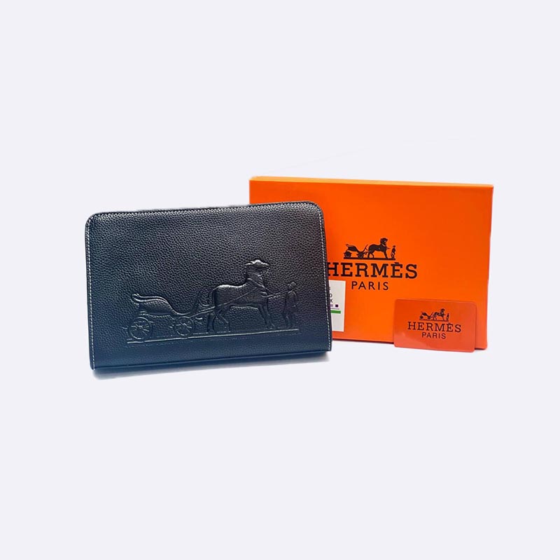 Hermès Embossed Leather Clutch Bag