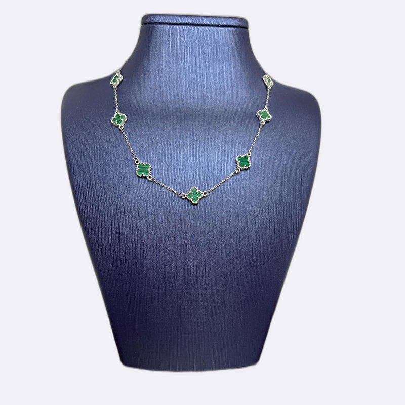 Emerald Cloverleaf Charm Necklace