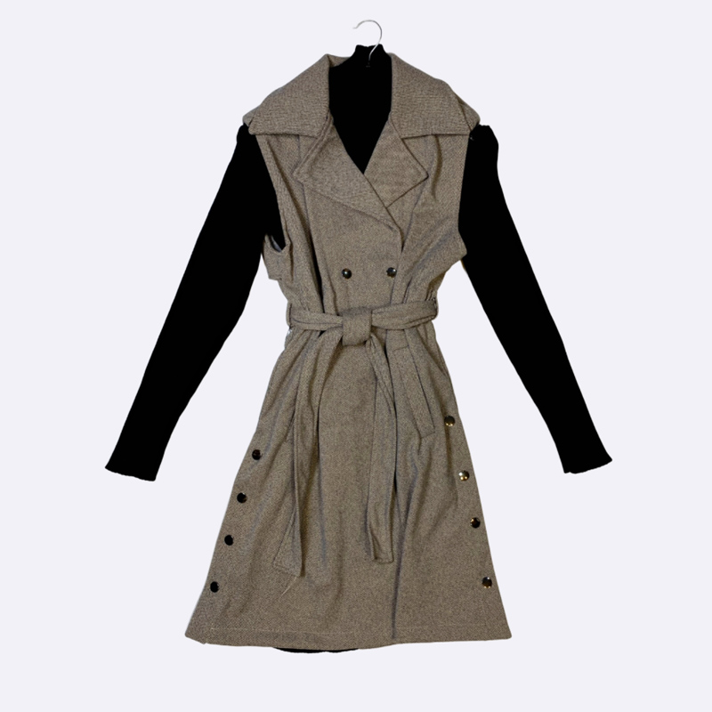 Women's Wool Blend Vest and Knit Top Set