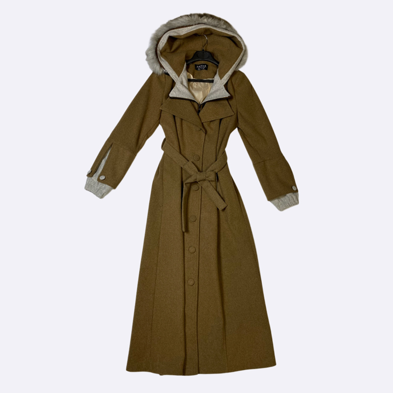 Women's Long Hooded Wool Coat