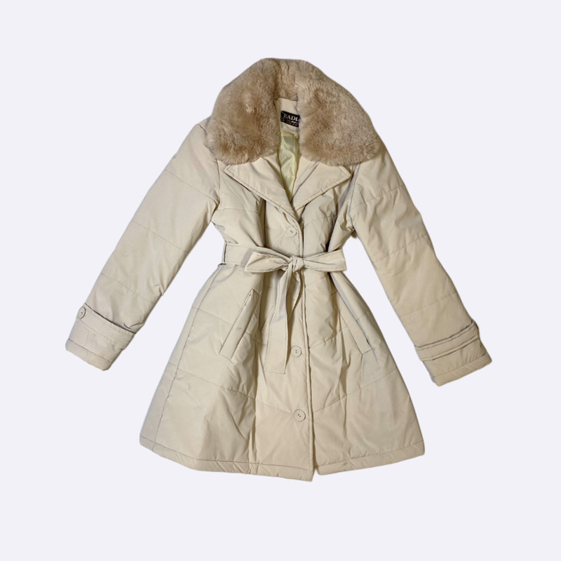 Women's Padded Parka with Fur Collar