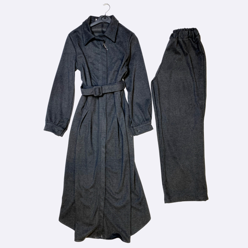 Wool Blend Coat and Trousers Set